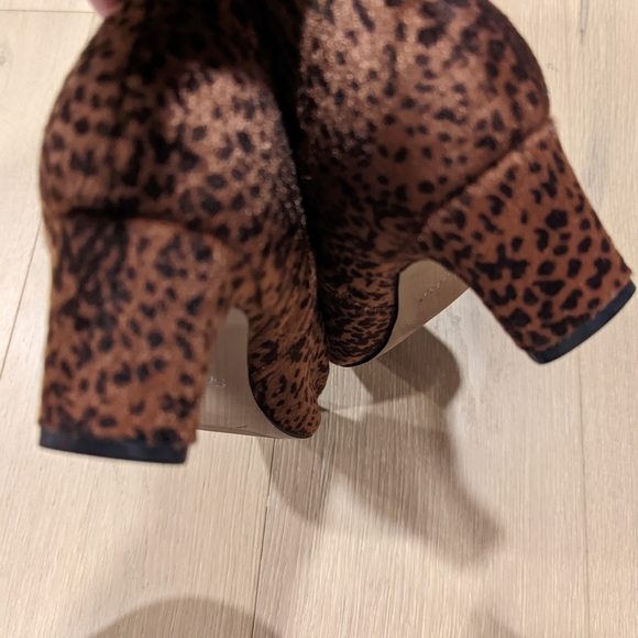 Leopard Print Ankle Boots with fur texture - Picture 5 of 12